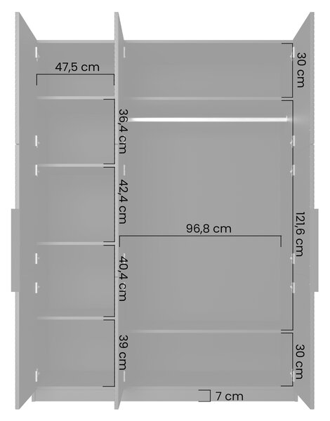 Szafa Asha 150 cm z metalowymi uchwytami - czarny mat / czarne uchwyty