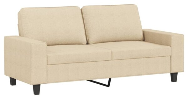 Sofa, 2-osobowa kremowa, 140 cm, tapicerowana tkaninÄ
