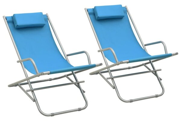 Bujane krzesła, 2 szt., stal, niebieskie