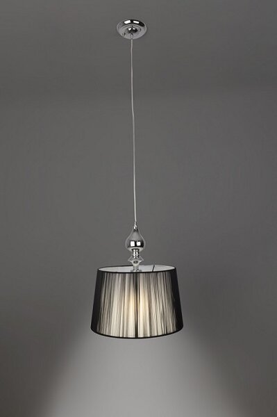 Czarna lampa wisząca z nitkowym abażurem - 24X połysk V160 F3-H10