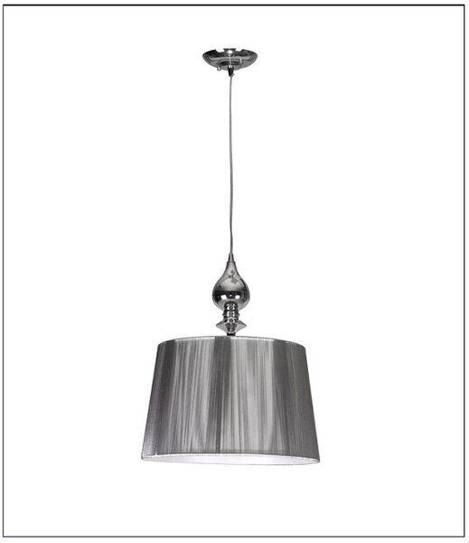 Srebrna lampa wisząca z dekoracyjnym abażurem W2-S40