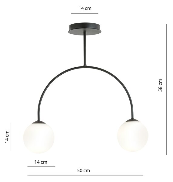Loftowa lampa sufitowa z mlecznymi kloszami - 4X D114 L7-N70