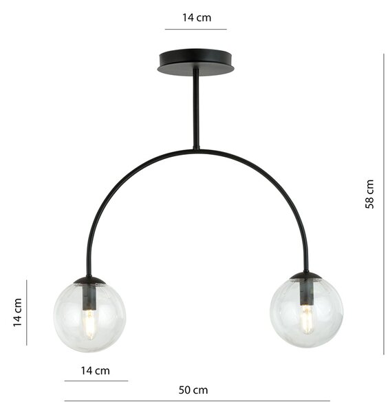 Lampa sufitowa z przezroczystymi kloszami - 4X D114 A5-R00