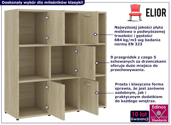 Minimalistyczny Regał Na Książki Dąb Sonoma Z7-F33