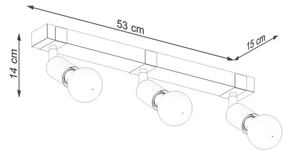 Czarny potrójny drewniany plafon - 4X A390 F1-G26