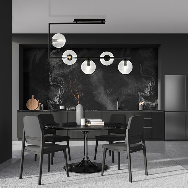 Lampa sufitowa z transparentnymi kloszami - D108 L9-K31