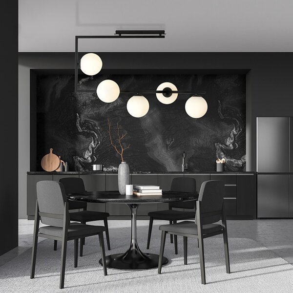 Modernistyczna lampa sufitowa z mlecznymi kloszami - 3X D108 C9-Z11