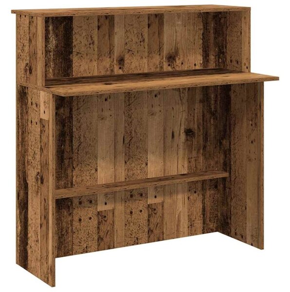Biurko recepcyjne stare drewno 100x50x103,5 cm drewno klejone
