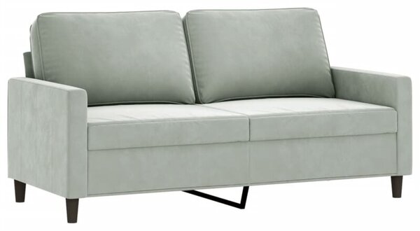 Sofa 2-osobowa, jasnoszara, 140 cm, tapicerowana aksamitem