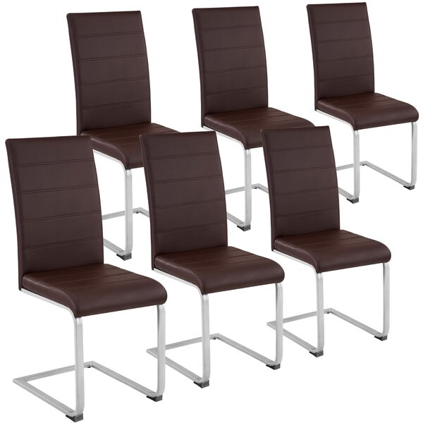 Tectake 403898 6 krzesła do jadalni - brązowy
