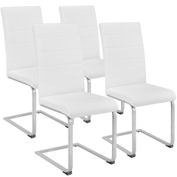 Tectake 402554 4 krzesła do jadalni - biały