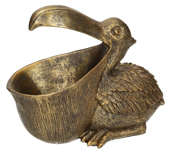 Dekoracja Pelican 19cm antique gold