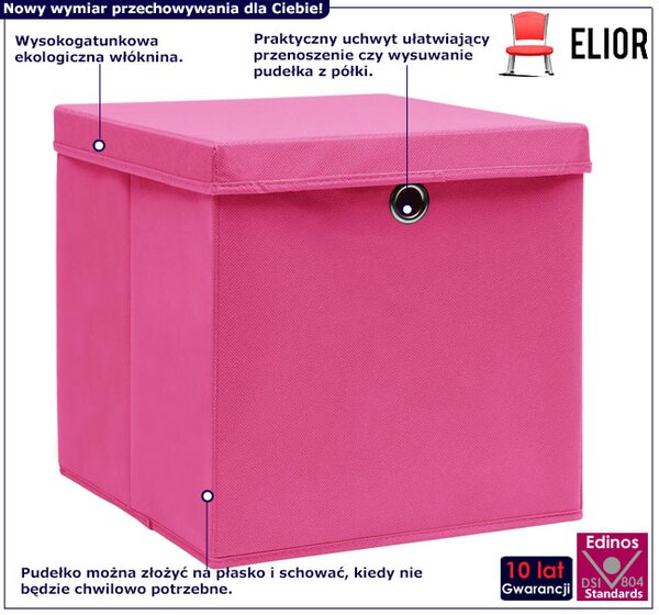 Komplet różowych pudełek z pokrywami 4 szt K2-D29