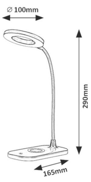 Rabalux 74013 lampa stołowa LED Harding, 5 W, czarny