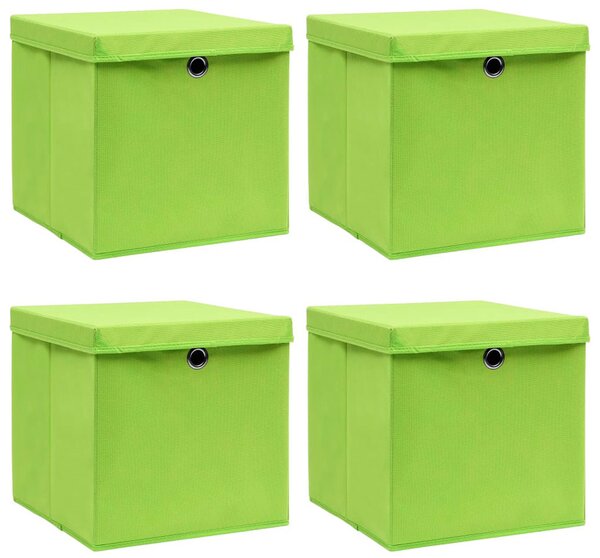 Zielony komplet 4 składanych pudełek do przechowywania - Dazo 4X