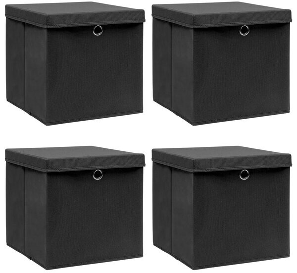 Komplet 4 czarnych składanych pudełek - Dazo 4X