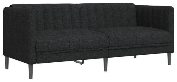 Sofa 2-osobowa, czarna, tapicerowana tkaninÄ