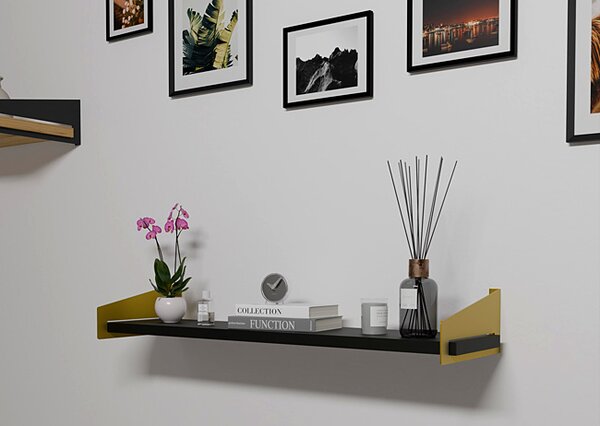 Wisząca Półka W Stylu Glamour Złoty + Czarny D3-P55