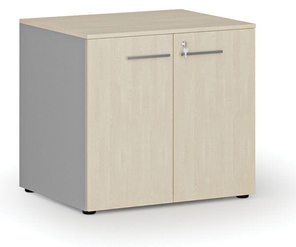 Szafa biurowa z drzwiami PRIMO GRAY, 800 x 640 x 735 mm, szary/brzoza