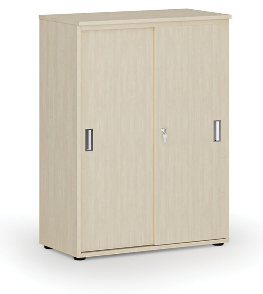 Szafa biurowa z drzwiami przesuwnymi PRIMO WOOD, 800 x 420 x 1087 mm, brzoza