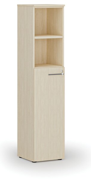 Szafa biurowa kombinowana PRIMO WOOD, drzwi na 3 poziomach, 400 x 420 x 1781 mm, brzoza
