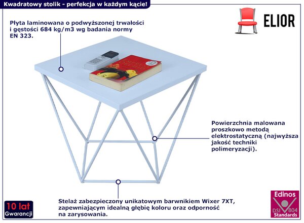 Biały druciany stolik kawowy F1-C31
