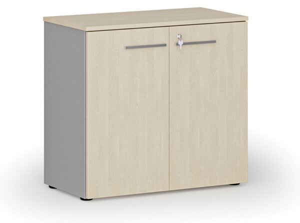 Szafa biurowa z drzwiami PRIMO GRAY, 800 x 420 x 740 mm, szary/brzoza