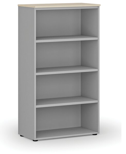 Regał biurowy PRIMO GRAY, 800 x 420 x 1434 mm, szary/brzoza