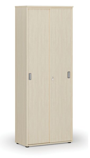 Szafa biurowa z drzwiami przesuwnymi PRIMO WOOD, 800 x 420 x 2128 mm, brzoza