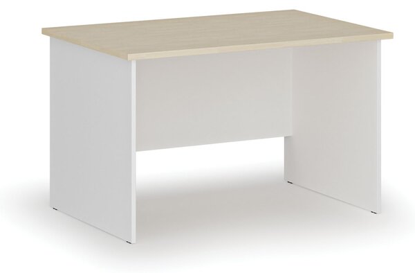 Biurko PRIMO WHITE, 120x80 cm, biały/brzoza