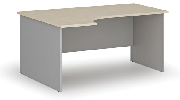 Narożne biurko PRIMO GRAY, 160x120 cm, lewe, szary/brzoza