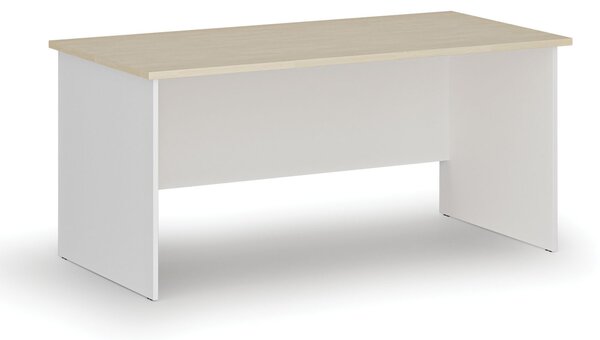 Biurko proste PRIMO WHITE, 1600 x 800 mm, biały/brzoza