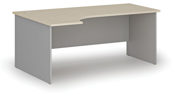 Narożne biurko PRIMO GRAY, 180x120 cm, lewe, szary/brzoza