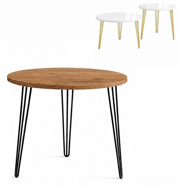 Stolik 60 cm okrągły nierozkładany, nogi Metalowe „ Hairpin legs_ ” | ArtD Home