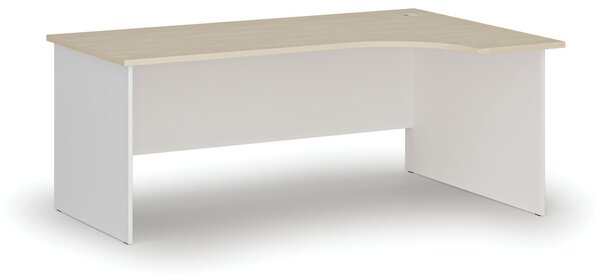 Narożne biurko PRIMO WHITE, 180x120 cm, prawe, biały/brzoza