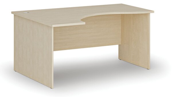Ergonomiczne biurko PRIMO WOOD, 160x120 cm, lewe, brzoza