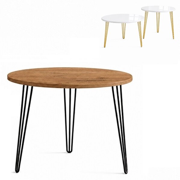 Stolik 70 cm okrągły nierozkładany, nogi Metalowe „ Hairpin legs_ ” | ArtD Home