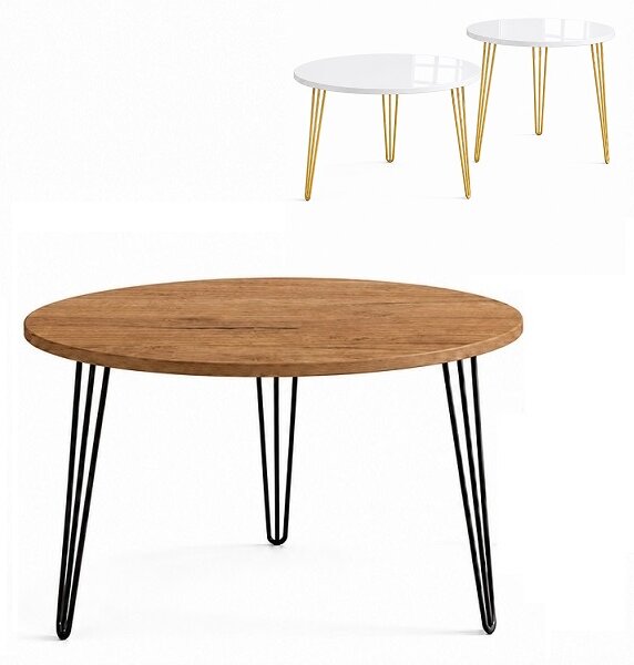 Stolik 70 cm okrągły nierozkładany, nogi Metalowe „ Hairpin legs_ ” | ArtD Home