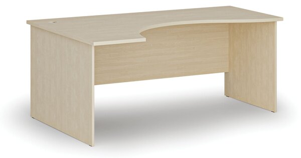 Ergonomiczne biurko PRIMO WOOD, 180x120 cm, lewe, brzoza