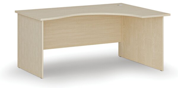 Ergonomiczne biurko PRIMO WOOD, 160x120 cm, prawe, brzoza