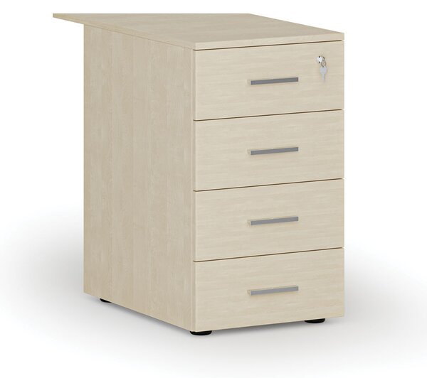 Kontenerek biurowy z szufladami dostawny PRIMO WOOD, 4 szuflady, brzoza