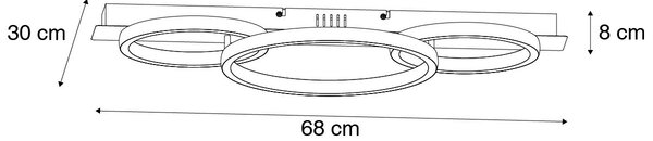 Lampa sufitowa czarna z drewnem, z 3-punktowymi diodami LED - Marien Oswietlenie wewnetrzne