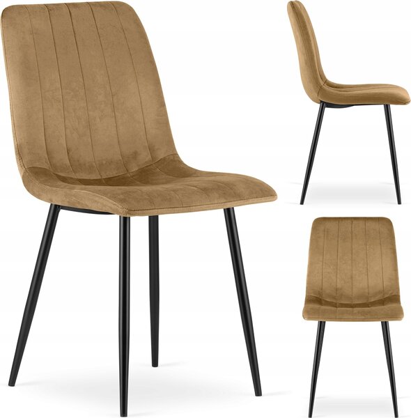 Krzeso Tapicerowane Welurowe Velvet do Salonu Kuchni Jadalni Brz Simple