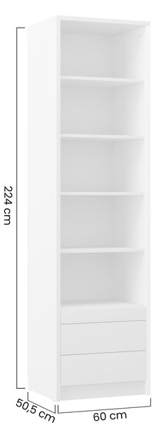 Regał Modern R - 60 cm do półkotapczanu pionowego - biały mat