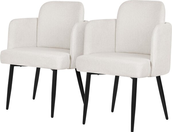 ML-Design zestaw 2 krzese do jadalni Pokrycie z tkaniny w kolorze beowym Krzeso kuchenne z podokietnikiem i oparciem o wygldzie rattanu Krzeso tapicerowane z metalowymi nogami Ergonomiczne