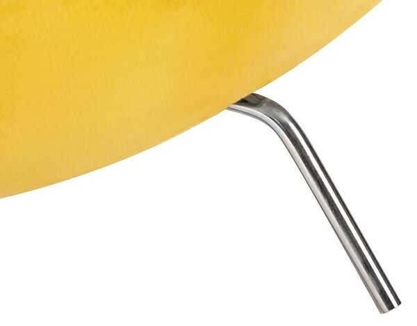 Fotel Egg Classic Velvet żółty - welur, podstawa aluminiowa