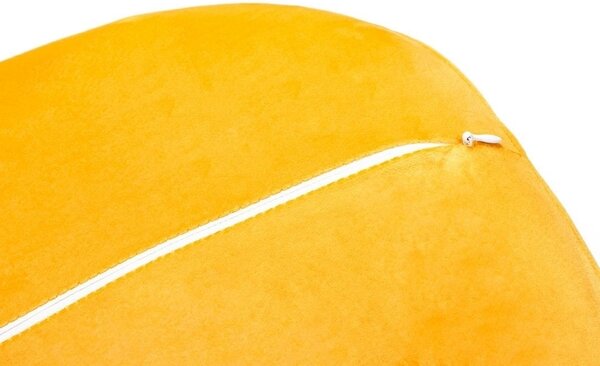 Fotel Egg Classic Velvet żółty - welur, podstawa aluminiowa