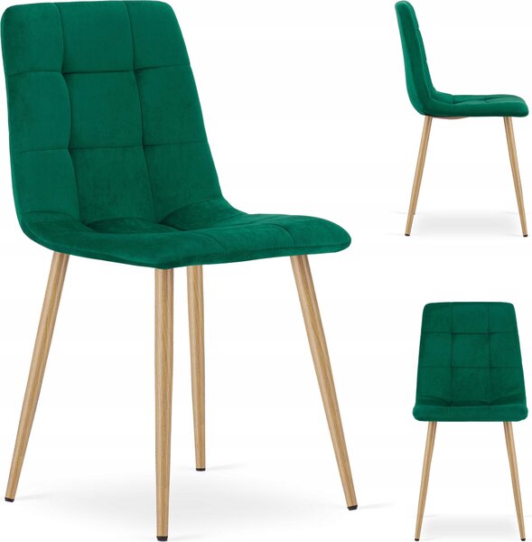 KRZESO TAPICEROWANE WELUROWE VELVET DO SALONU KUCHNI JADALNI CUBE Zielone