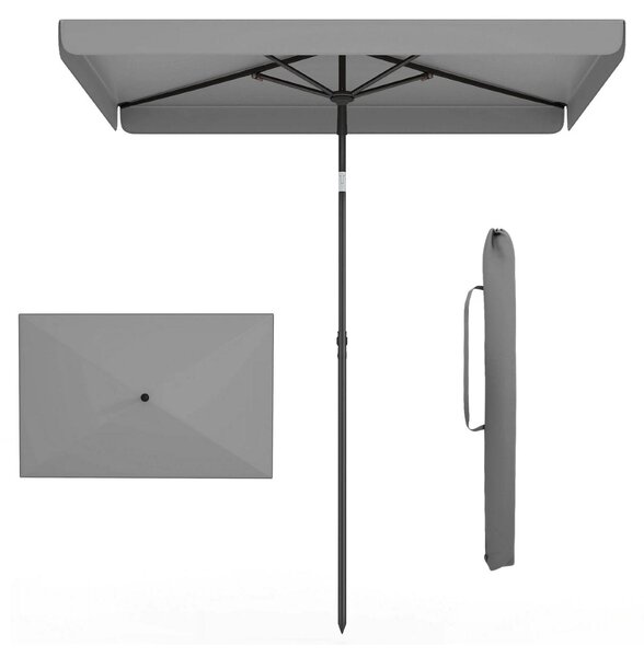 Parasol KOMFOTTEU 200 x 130 cm, prostoktny parasol balkonowy z ktem nachylenia 30°, skadany parasol ogrodowy z 4 ebrami i torb transportow, parasol ogrodowy na taras, do ogrodu i na balkon, bez podstawy