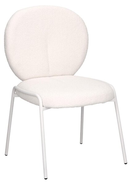 KRZESO TAPICEROWANE Bianco biae boucle METALOWE NOGI